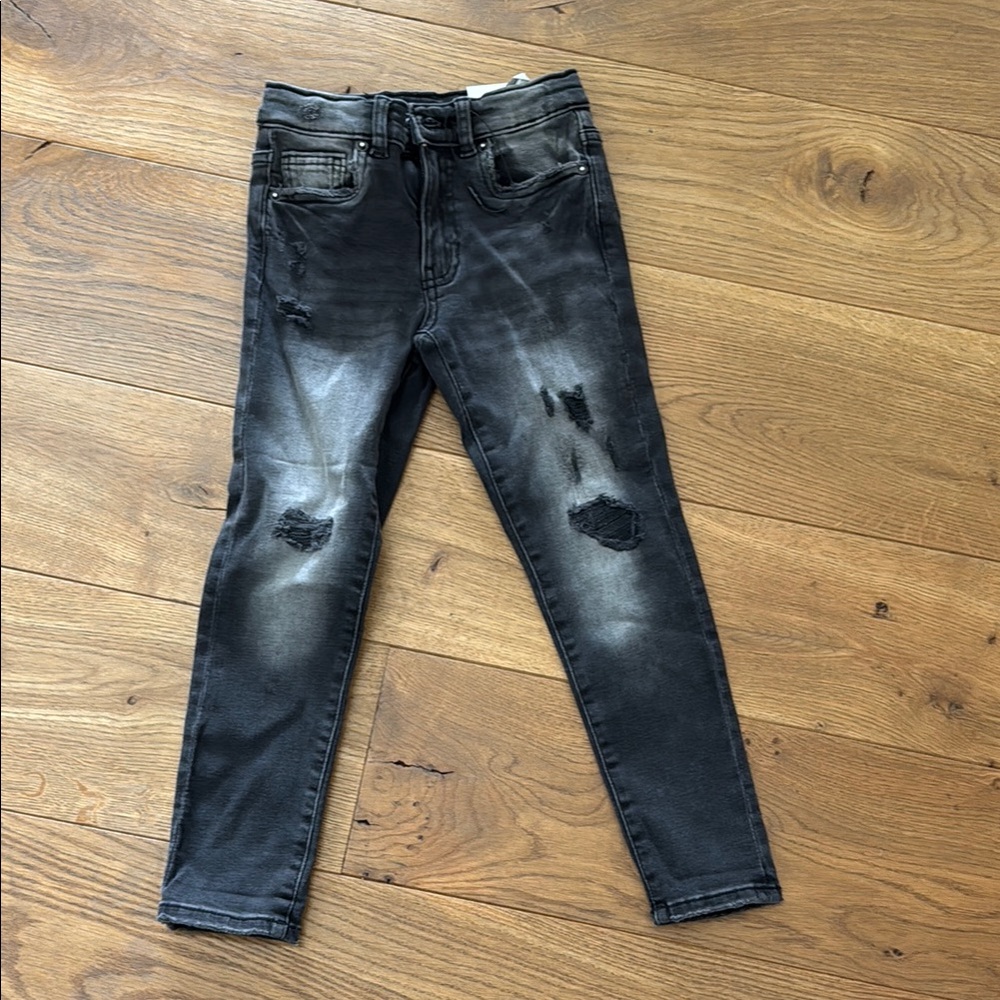 Zara Black Distressed Skinny Jeans